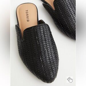 Torrid Black Faux Leather Woven Mule (WW) NWOT Size 9